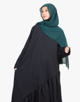 Black Asymmetric Drop Waist Abaya