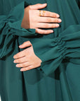 Forest Green Poet Sleeve Abaya