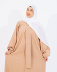 Coffee Front Neck Tie Abaya