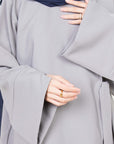 Cloud Grey Side Wrap Two-Piece Abaya