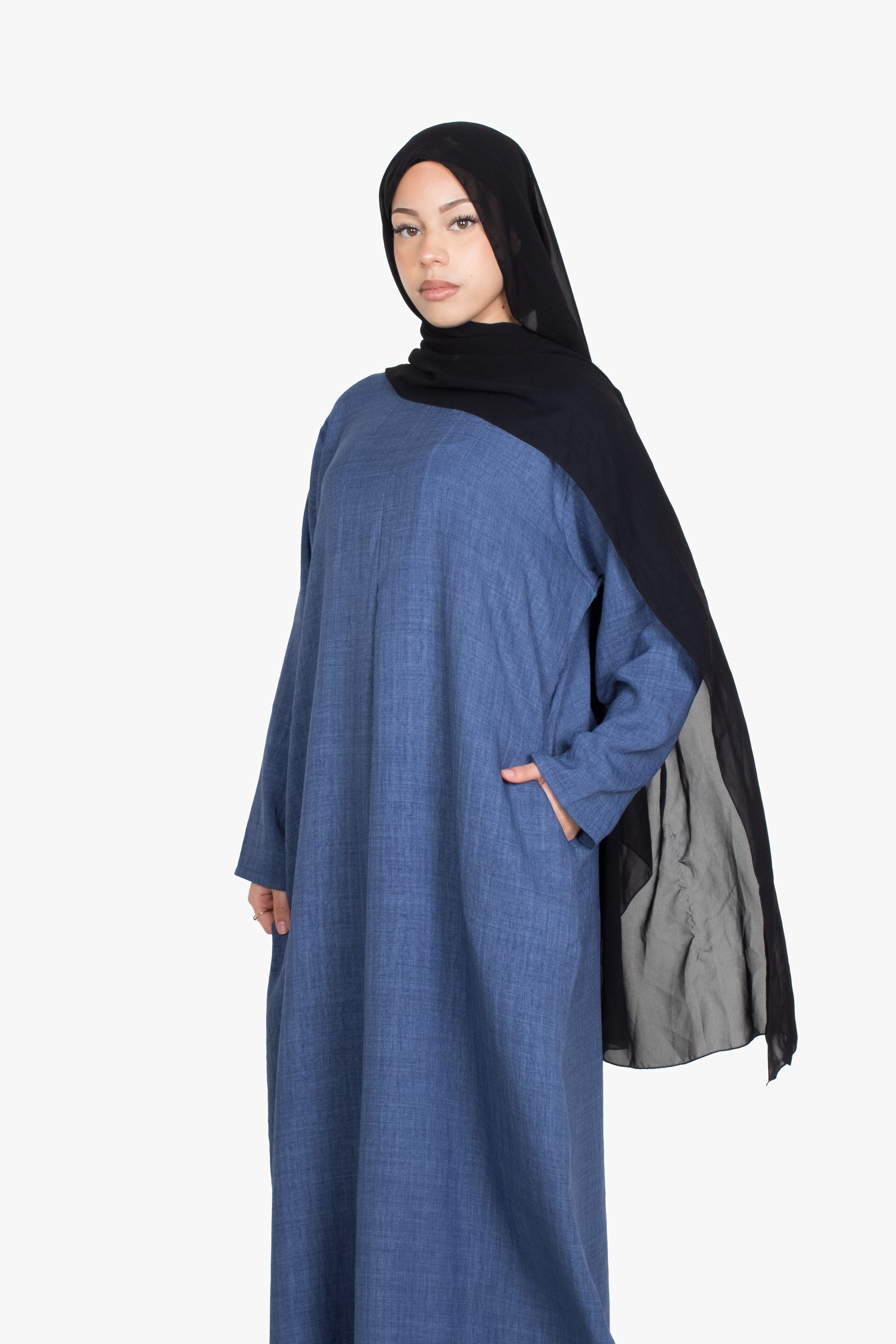 Indigo Mélange Pleat Abaya