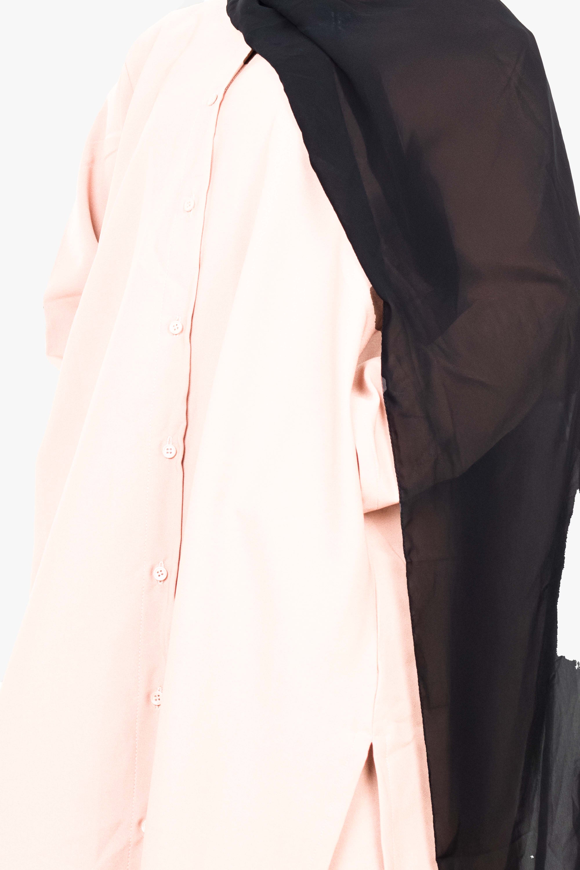 Cream Long Shirt Two-Piece Abaya