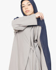 Cloud Grey Side Wrap Abaya