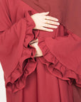 Crimson Red Flower Sleeve Abaya