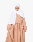 Caramel Pleated Bridge Abaya