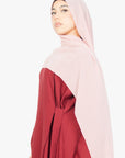 Crimson Red Side Wrap Abaya