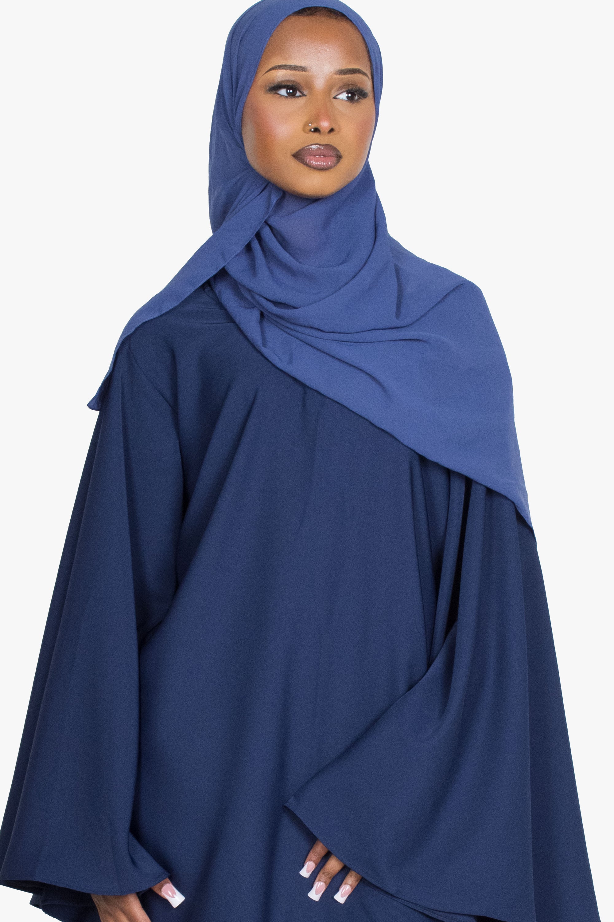 Navy Umbrella Sleeve Abaya