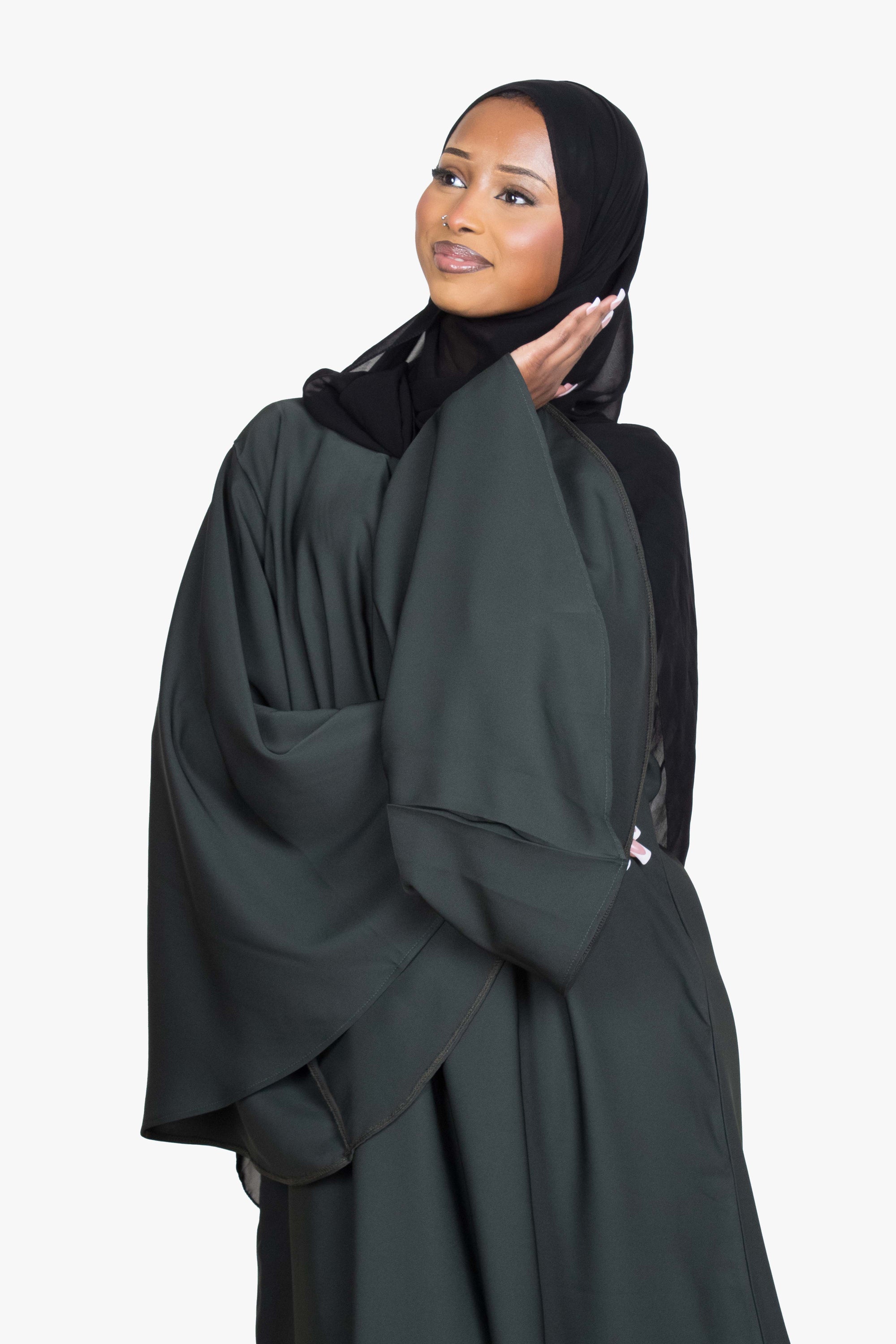 Moss Green Umbrella Sleeve Abaya