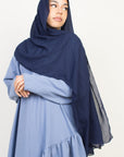 Powder Blue Asymmetric Drop Waist Abaya