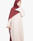 Cream Tulip Sleeve Abaya