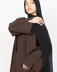 Mocha Brown Slit Kimono Abaya