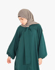 Emerald Green Front Neck Tie Abaya