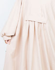 Cream Pleated Bridge Abaya