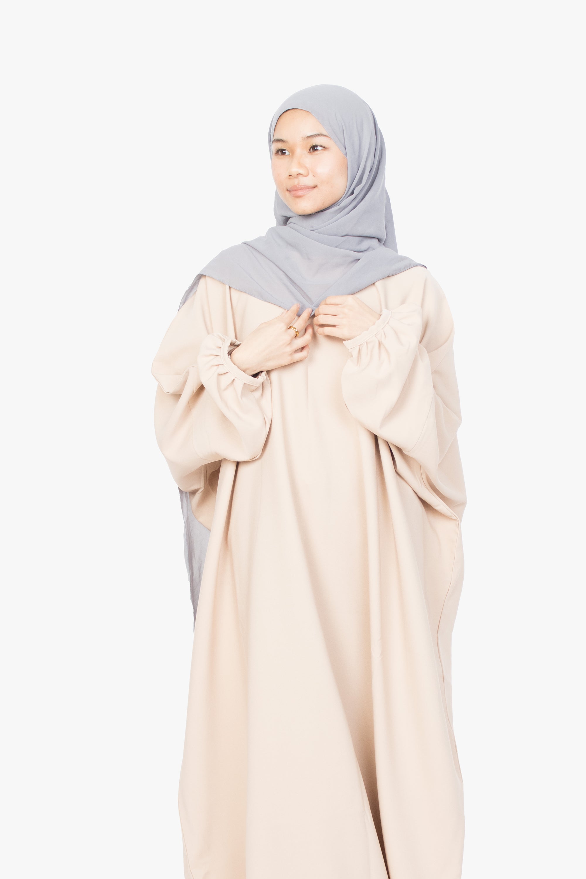 Cream Batwing Abaya