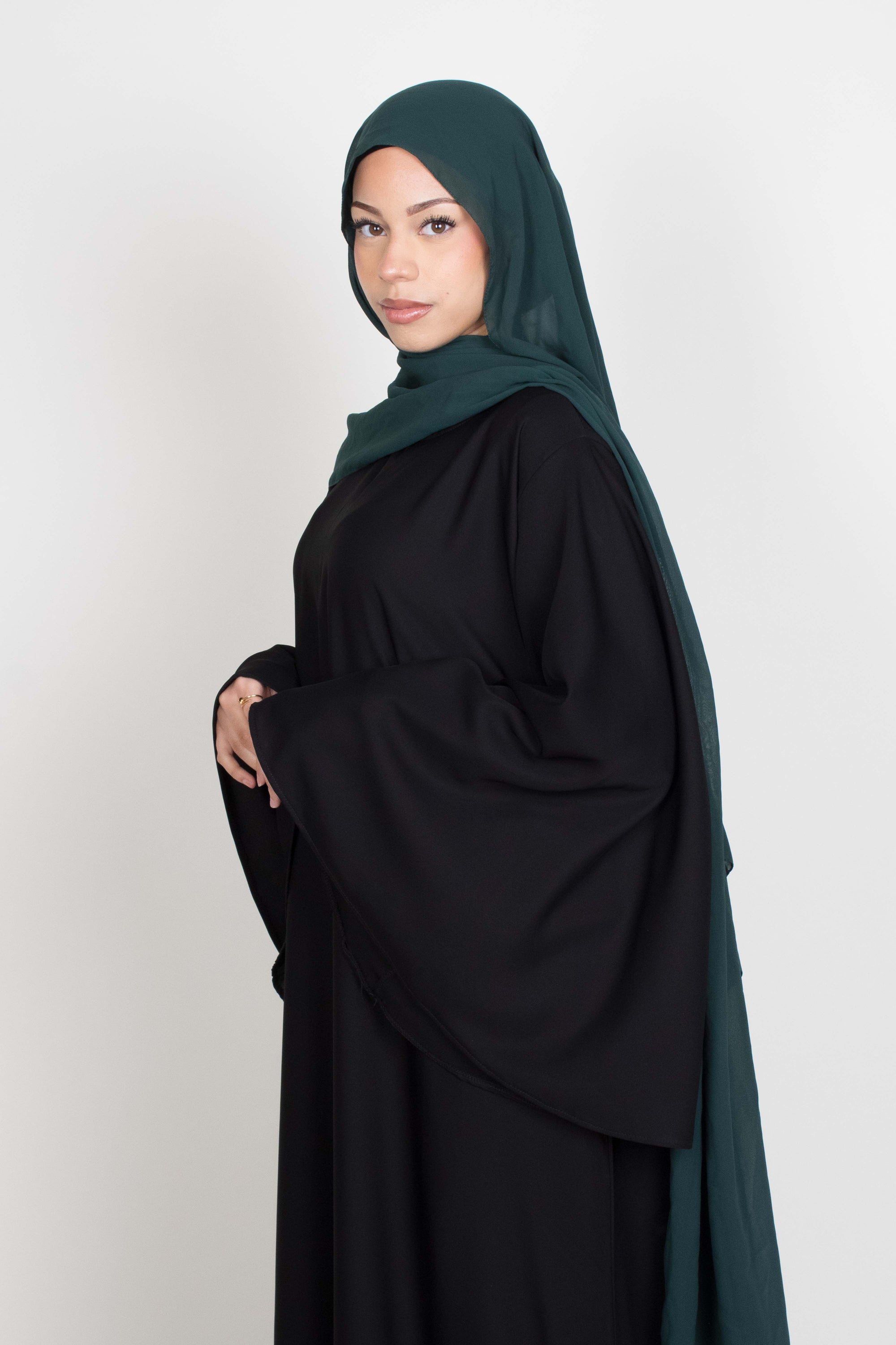 Black Umbrella Sleeve Abaya