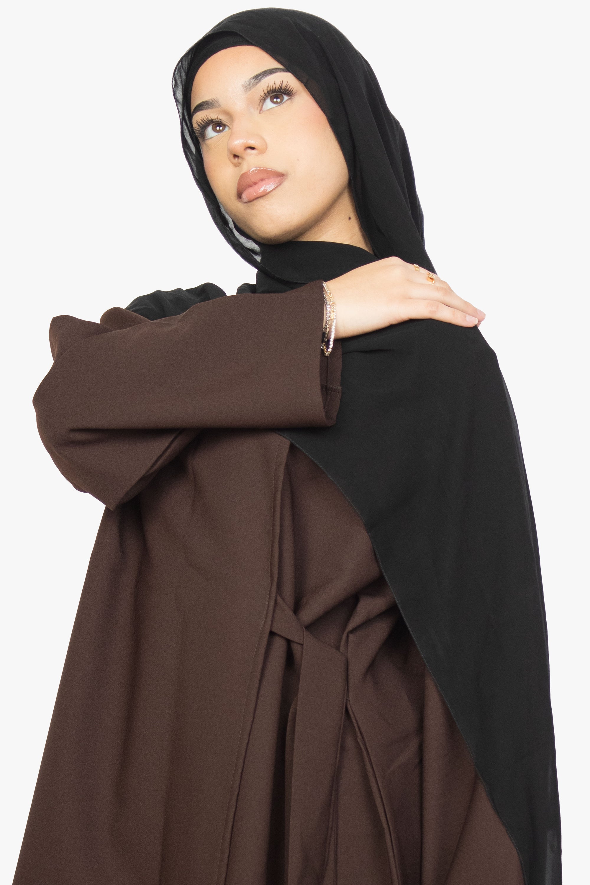 Mocha Brown Side Wrap Abaya