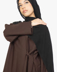 Mocha Brown Side Wrap Abaya