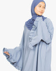 Powder Blue Flower Sleeve Abaya