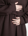 Mocha Brown Pleated Bridge Abaya