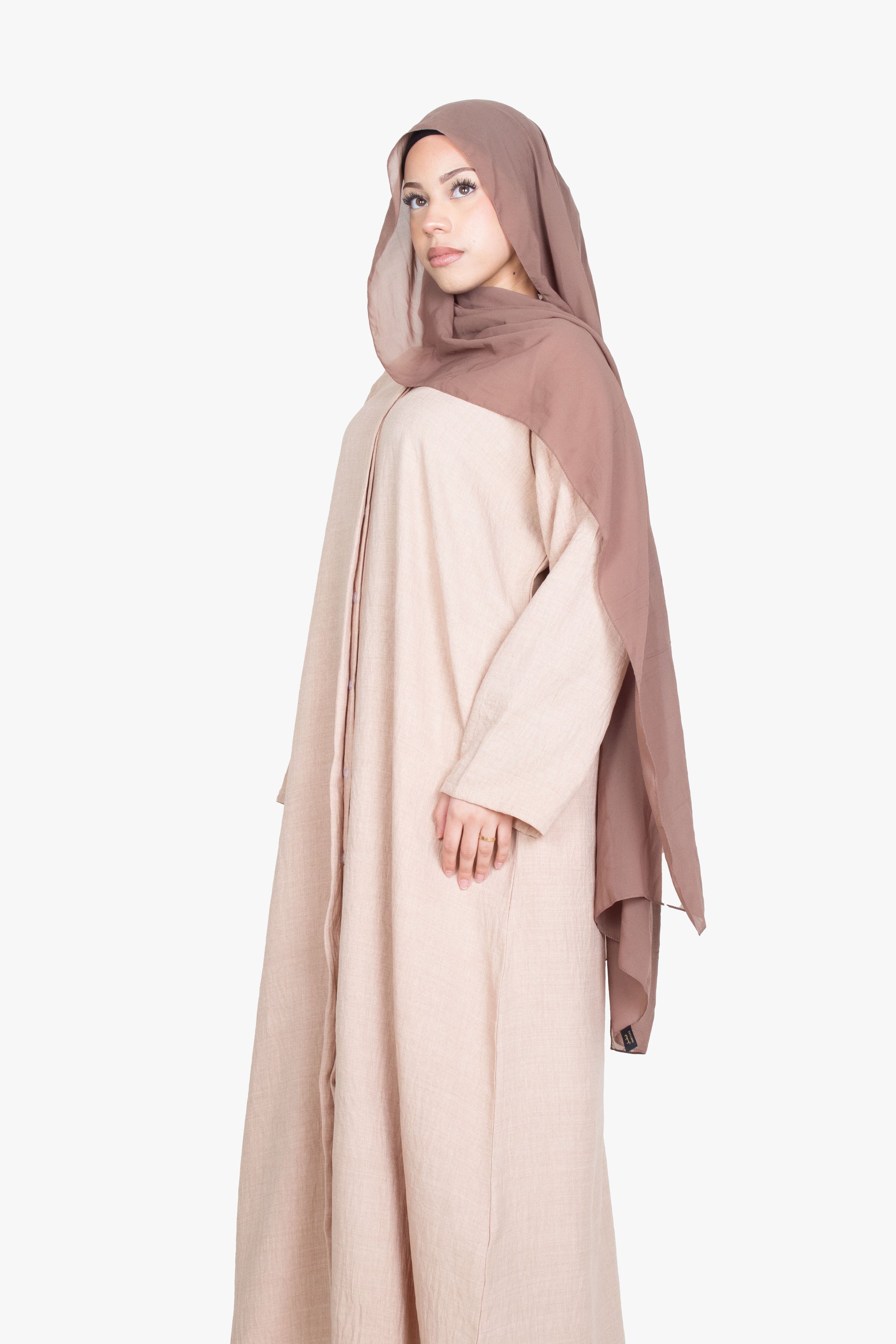 Beige Mélange Long Shirt Abaya