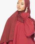 Crimson Red Poet Sleeve Abaya