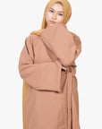 Caramel Side Wrap Two-Piece Abaya