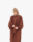 Hazelnut Front Neck Tie Abaya