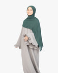 Cloud Grey Flower Sleeve Abaya