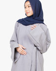 Cloud Grey Side Wrap Two-Piece Abaya