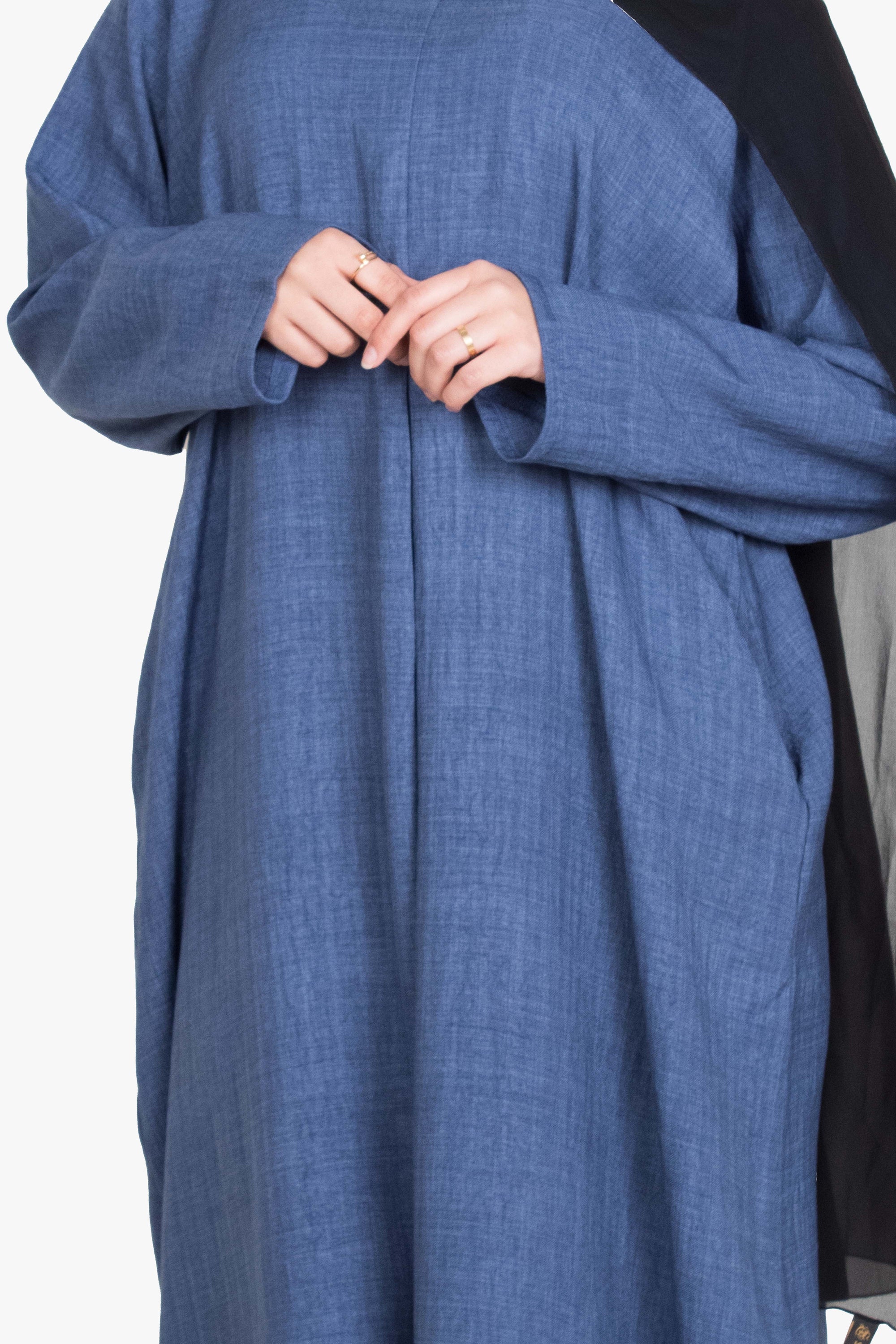 Indigo Mélange Pleat Abaya