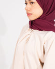 Ivory Front Neck Tie Abaya