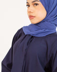 Navy Front Neck Tie Abaya