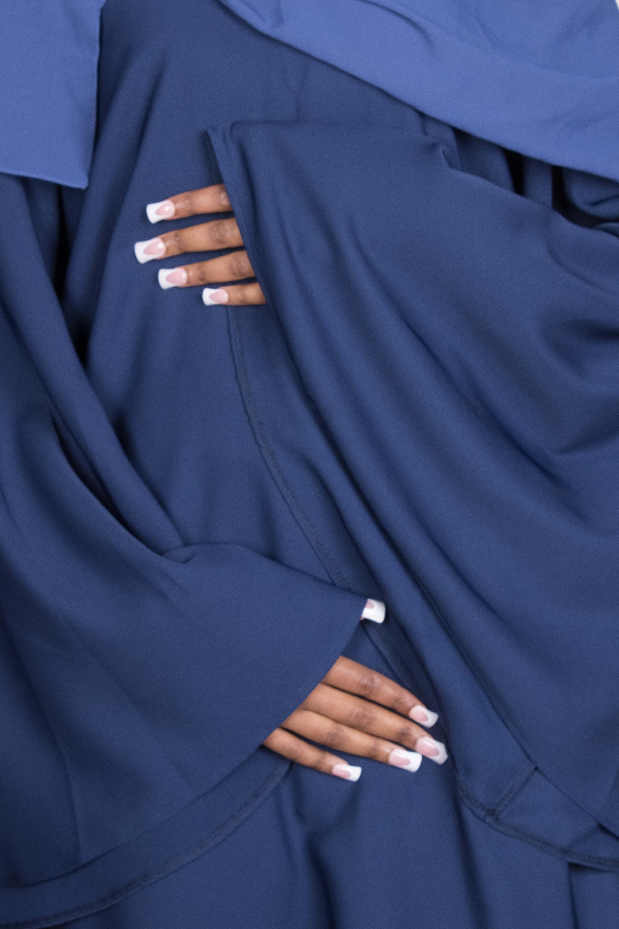 Navy Umbrella Sleeve Abaya