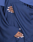 Navy Umbrella Sleeve Abaya