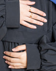 Black Pleated Bridge Abaya