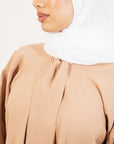 Coffee Front Neck Tie Abaya