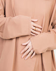 Caramel Asymmetric Drop Waist Abaya