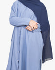 Powder Blue Long Shirt Two-Piece Abaya