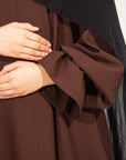 Pecan Brown Marie Sleeve Abaya