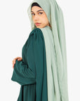 Emerald Green Asymmetric Cape Sleeve Abaya