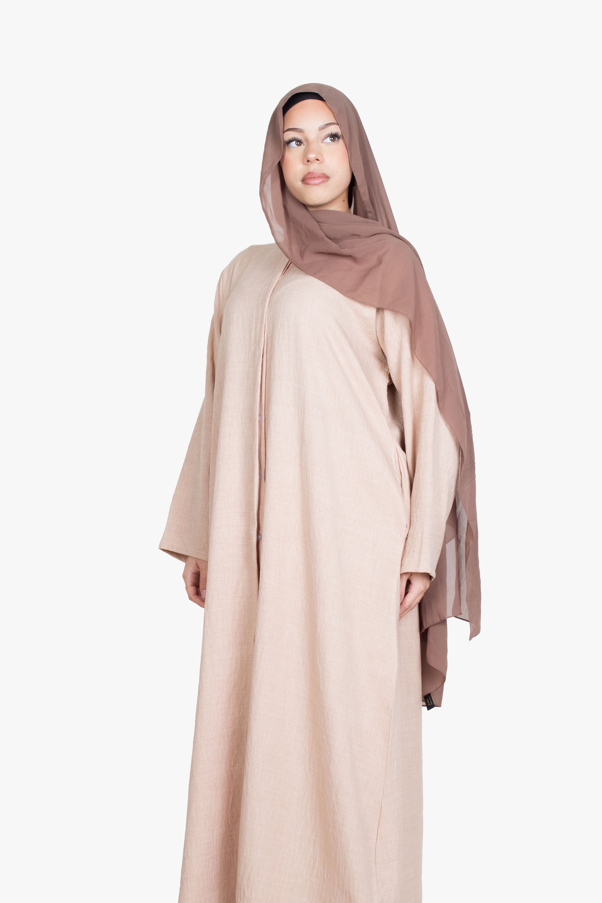 Beige Mélange Long Shirt Abaya