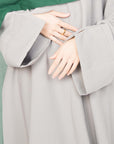 Cloud Grey Slit Kimono Abaya