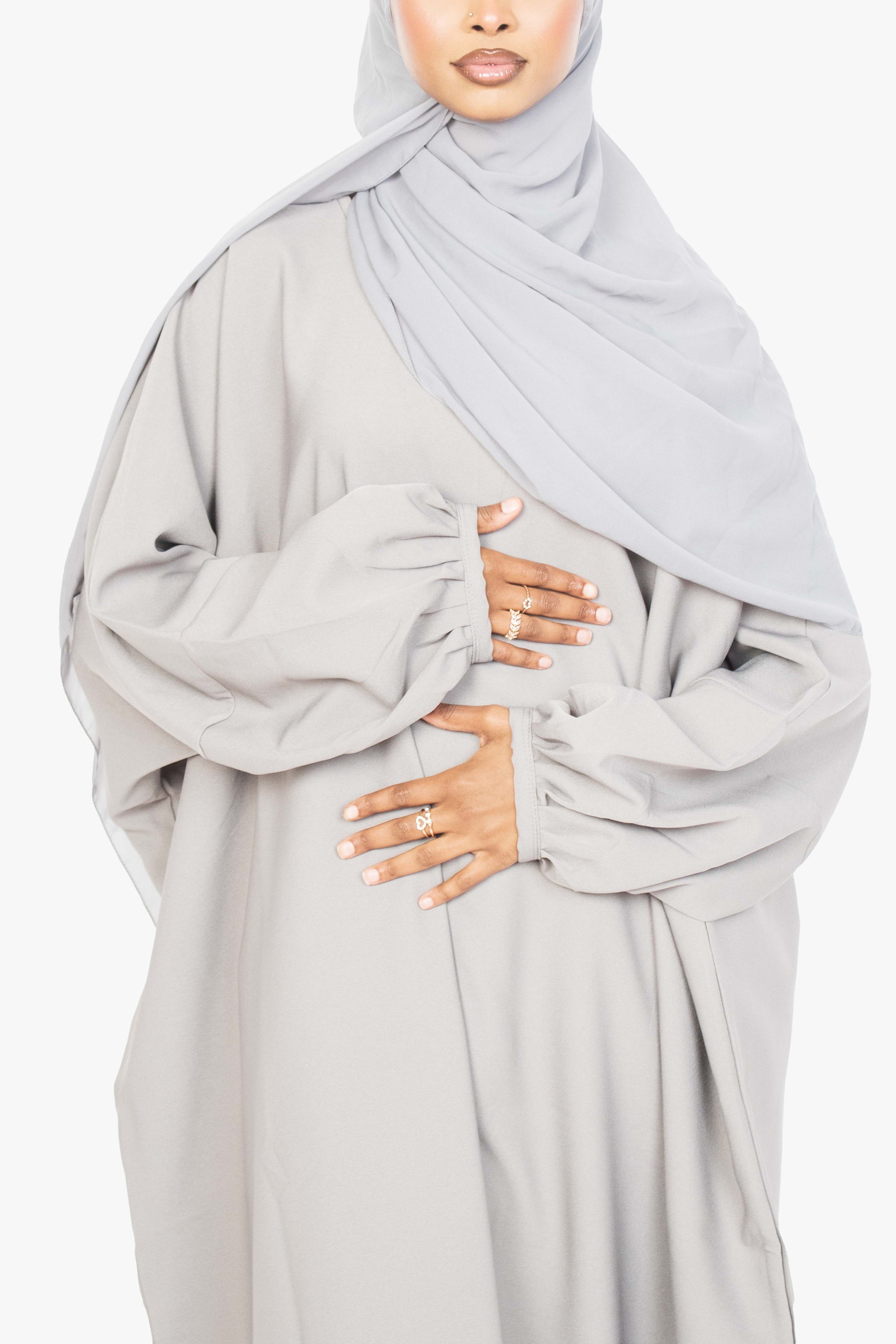 Cloud Grey Batwing Abaya