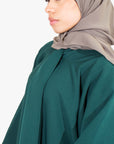 Emerald Green Front Neck Tie Abaya