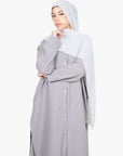 Cloud Grey Long Shirt Two-Piece Abaya