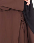 Pecan Brown Side Wrap Abaya