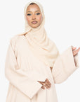 Cream Slit Kimono Abaya