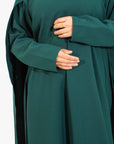 Emerald Green Cape Sleeve Abaya