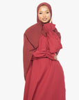 Crimson Red Poet Sleeve Abaya