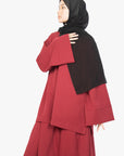 Crimson Red Two-Piece Abaya